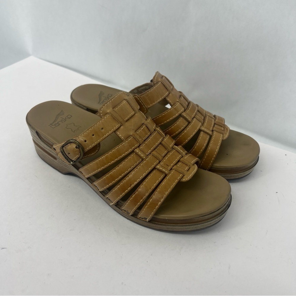 Dansko Tan Leather Strappy Sandals